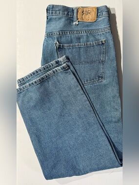 Ranch-Style Men's Straight Jeans in Light Blue Denim
